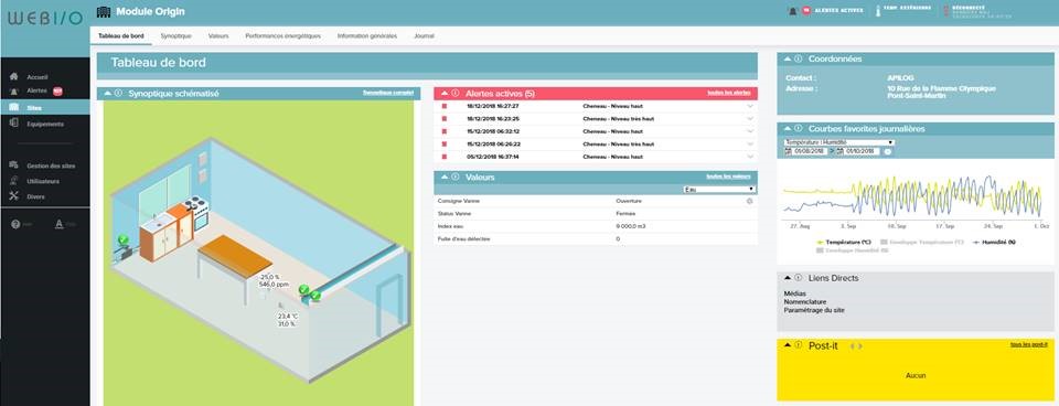 Interface Web I/O pour APILOG Automation